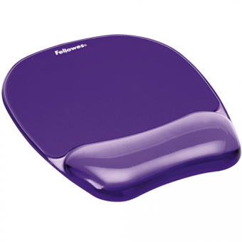 Fellowes Crystals Gel Mousepad With Wrist Support Purple 91441