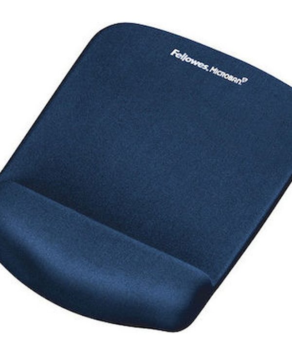 Fellowes PlushTouch Mousepad With Wrist Support Blue 9287302