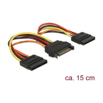 Delock Cable Power Sata Connector To x2 Connectors  0.15m  60143