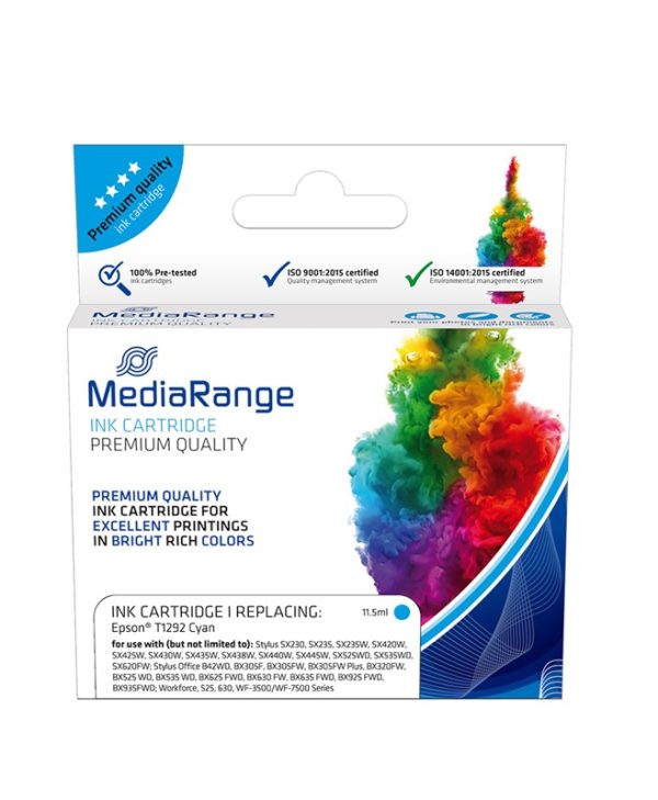 MediaRange Inkjet Συμβατό για Εκτυπωτές Epson (Cyan) MRET129C