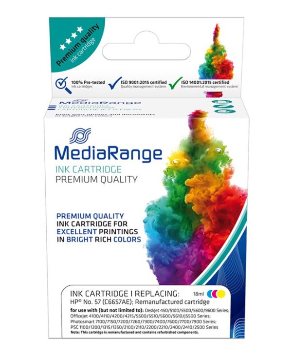 MediaRange Μελάνι Συμβατό για Εκτυπωτές HP (Colour) (NO.57) MRHP57CMY