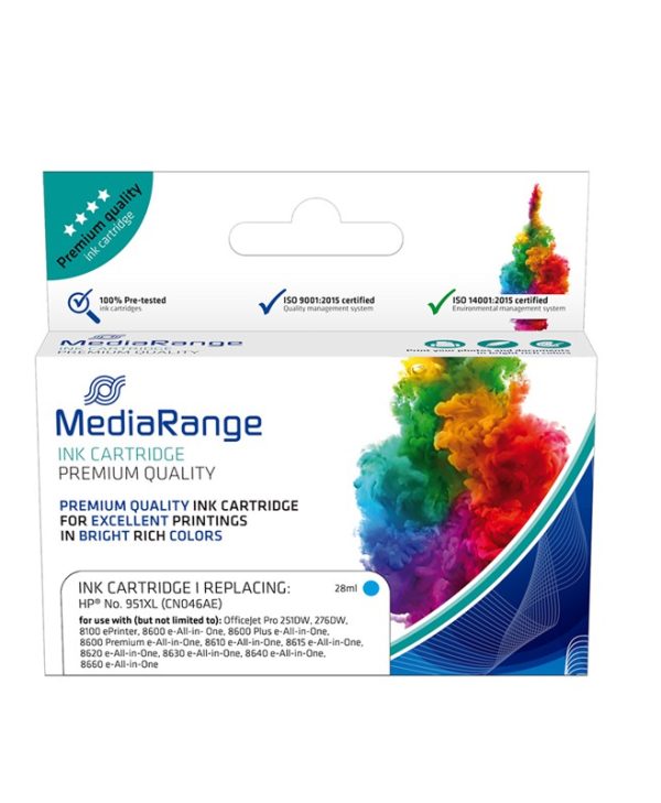 MediaRange Μελάνι Συμβατό για Εκτυπωτές HP (Cyan) (NO.951XL) MRHP951CXL