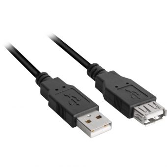 Sharkoon USB 2.0 Cable Type-A Male To Type-A Female 0.5m Black 4044951015399