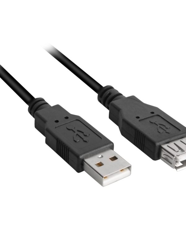 Sharkoon USB 2.0 Cable Type-A Male To Type-A Female 0.5m Black 4044951015399
