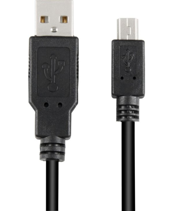 Sharkoon USB 2.0 Cable Type-A Male To Type-B Mini USB Male 1m Black 4044951015566