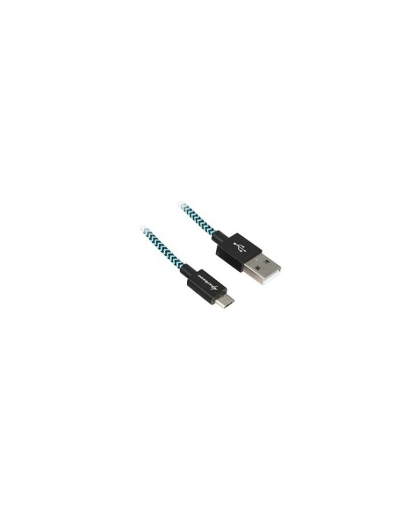 Sharkoon USB 2.0 Cable Type-A Male To Type-B Micro USB Male 3m Black/Blue 4044951027101