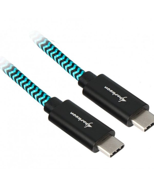 Sharkoon USB 3.1 Cable Type-C Male To Type-C Male 1m Black/Blue 4044951027149