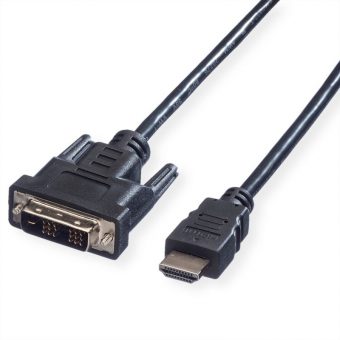 Value HDMI Male To DVI Male Cable 2m Black 11.99.5522-20