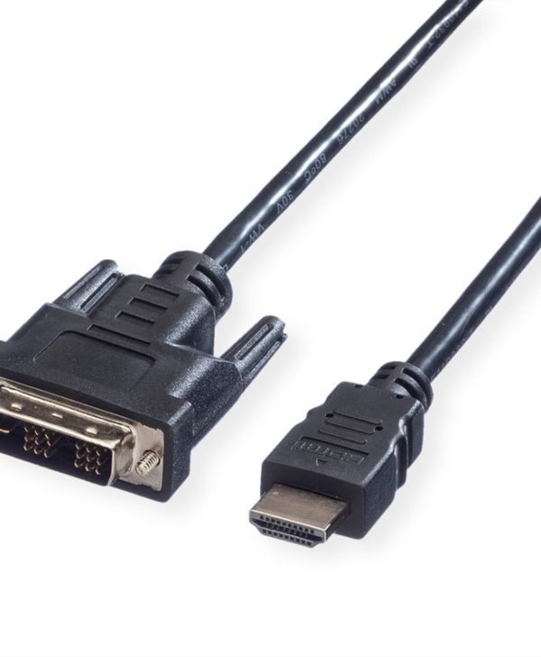 Value HDMI Male To DVI Male Cable 2m Black 11.99.5522-20