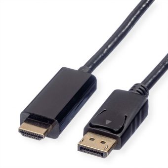 Roline Display Port Male To HDMI Male Cable 2m Black 11.04.5786-10