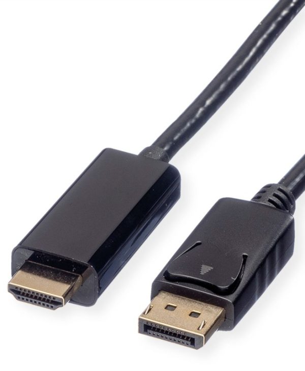 Roline Display Port Male To HDMI Male Cable 2m Black 11.04.5786-10