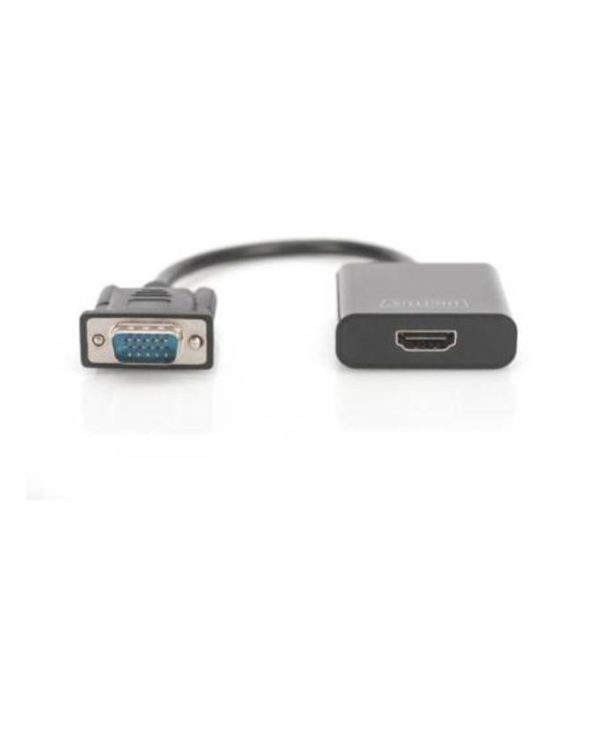 Digitus VGA Male To HDMI Female Cable With Audio 0.15m Black DA-70473