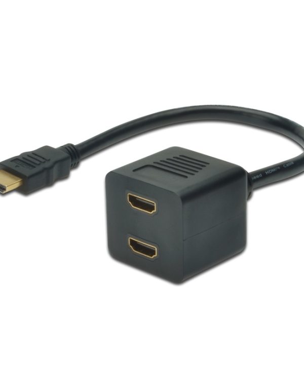 Digitus HDMI Male To 2 x HDMI Female Splitter 0.2m Black AK-330400-002-S