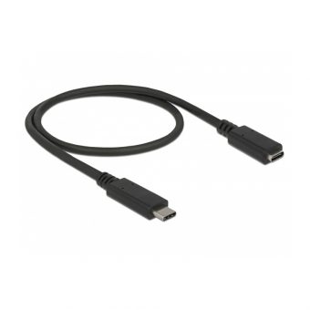 Delock Cable USB 3.1 Gen 1 Type-C Male To Type-C Female 0.5m Black 85532 - Image 2