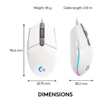 Logitech G203 LIGHTSYNC Gaming Mouse White 910-005797 - Image 8