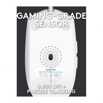 Logitech G203 LIGHTSYNC Gaming Mouse White 910-005797 - Image 9