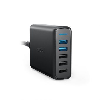Anker Powerport 5 Wall Charger with 2XQC3 Black A2054L11