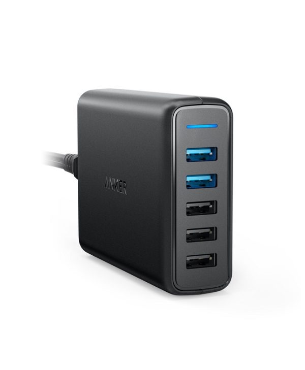 Anker Powerport 5 Wall Charger with 2XQC3 Black A2054L11