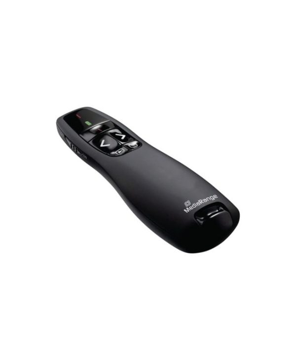 MediaRange 5-Button Wireless Presenter with Red Laser Pointer Black MROS220