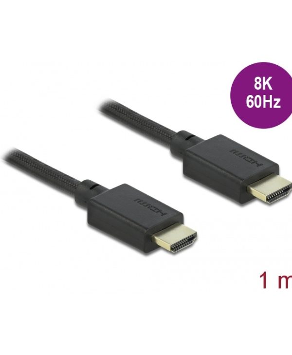 Delock Cable High Speed HDMI Cable 48 Gbps 8K 60Hz 1m Black 85387
