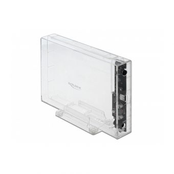 Delock External Enclosure For 3.5'' SATA HDD With USB Type-C Female Transparent 42623