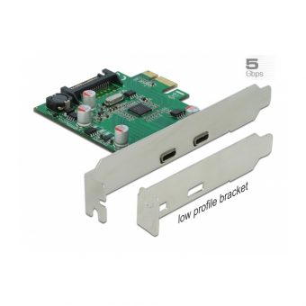 Delock PCI Express x1 Card To 2 x External SuperSpeed USB Type-C Female 90493