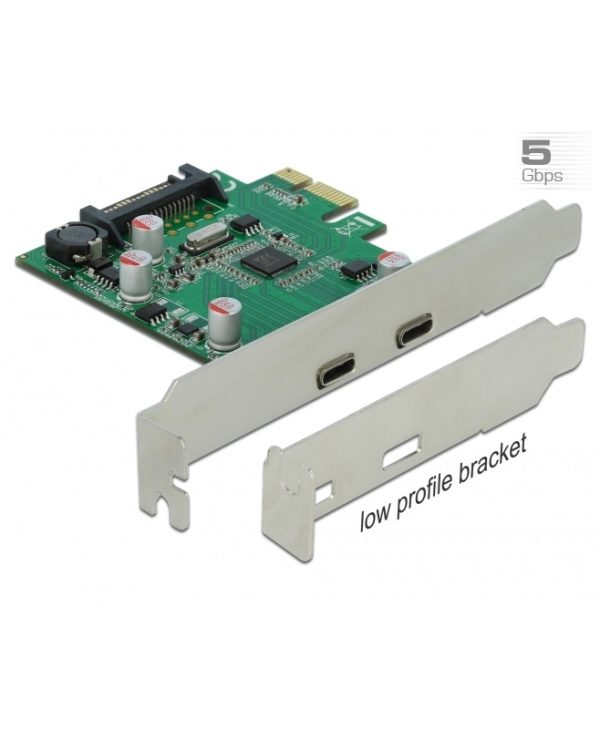 Delock PCI Express x1 Card To 2 x External SuperSpeed USB Type-C Female 90493