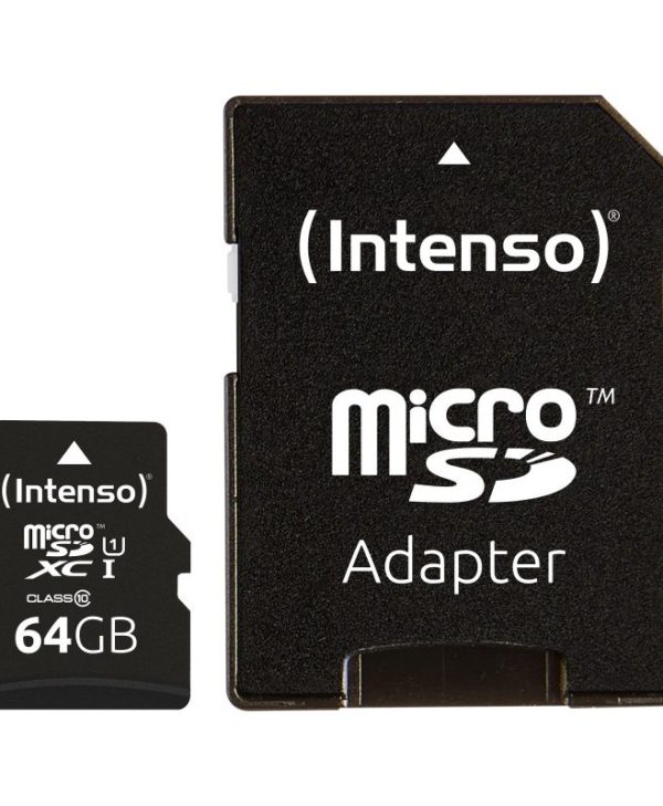 Intenso R45 MicroSDXC Premium 64GB UHS-I U1 Class 10 + Adapter 3423490