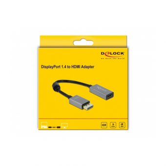 Delock Active DisplayPort 1.4 To HDMI Adapter 4K 60Hz 0.2m Grey/Black 66436 - Image 2