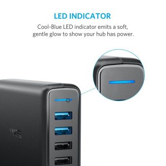 Anker Powerport 5 Wall Charger with 2XQC3 Black A2054L11 - Image 4