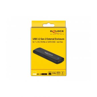 Delock External USB Type-C Combo Enclosure For M.2 NVMe PCIe Or SATA SSD 0.3m Black 42633 - Image 5