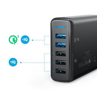 Anker Powerport 5 Wall Charger with 2XQC3 Black A2054L11 - Image 5