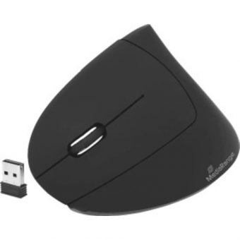MediaRange Ergonomic 6-Button Wireless Mouse for Left-Handers Black MROS233