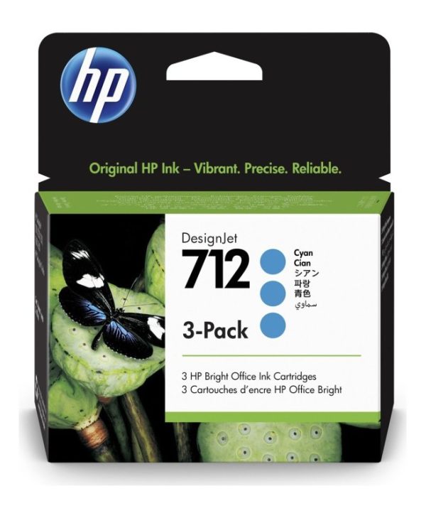 HP 712 Ink Cyan 29ml 3-Pack 3ED77A