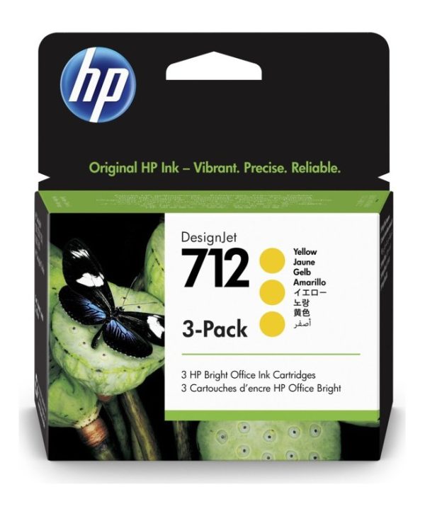 HP 712 Ink Yellow 29ml 3-Pack 3ED79A
