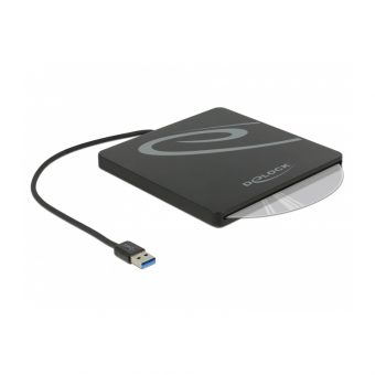 Delock External Enclosure For 5.25'' Slot-In Slim SATA Drives 9.5 / 12.7 mm To USB Type-C Male Black 42604