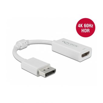 Delock DisplayPort 1.4 Adapter To HDMI 4K 60 Hz Active With HDR Function White 63936
