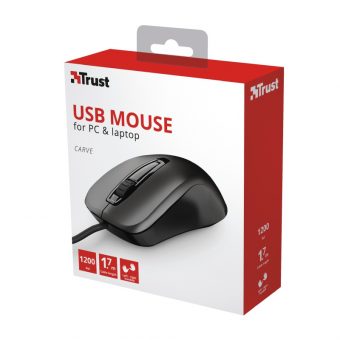 Trust Carve Wired Mouse Black 23733 - Image 10