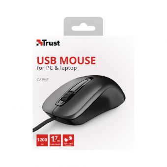 Trust Carve Wired Mouse Black 23733 - Image 2