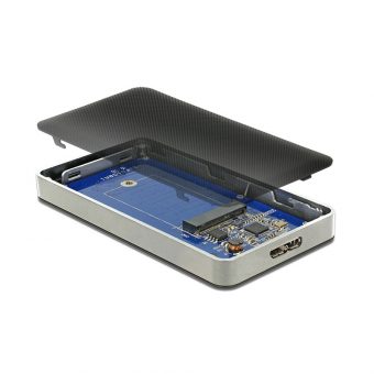 Delock External Enclosure M.2 Key B 42 mm SSD To USB 3.0 Type Micro-B Female With Encryption Function Black 42594 - Image 2