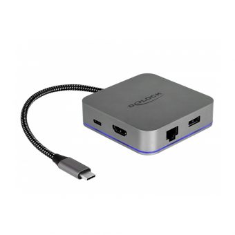 Delock Docking Station USB Type-C 4K HDMI/Hub/LAN/PD For Mobile Devices Grey 87742 - Image 2