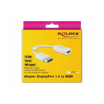 Delock DisplayPort 1.4 Adapter To HDMI 4K 60 Hz Active With HDR Function White 63936 - Image 2