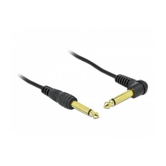 Delock Cable Coiled 6.35 mm Mono Jack Male To Mono Jack Male Angled 2m Black 85939 - Image 2