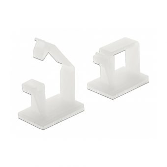 Delock Cable Holder With Locking Clip Self-Adhesive 10 Pcs White 60250 - Image 2