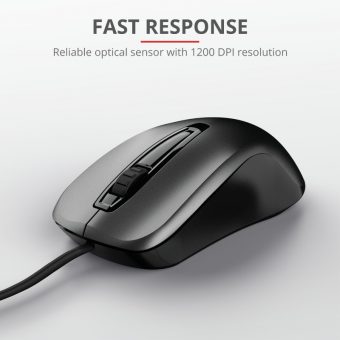 Trust Carve Wired Mouse Black 23733 - Image 3