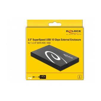 Delock External Enclosure For 2.5″ SATA HDD/SSD With USB Type-C Black 42611 - Image 4