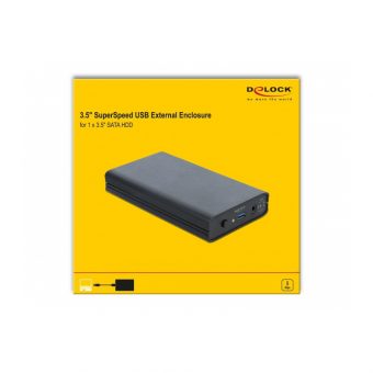 Delock External Enclosure For 3.5″ SATA HDD USB Type-Α Black 42612 - Image 4
