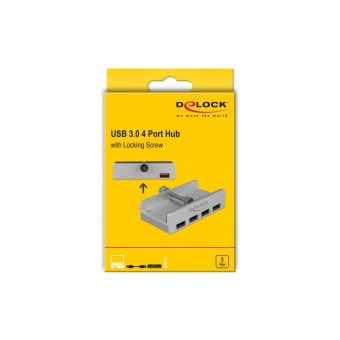 Delock External USB 3.0 4-Port Hub With Locking Screw Silver 64046 - Image 5