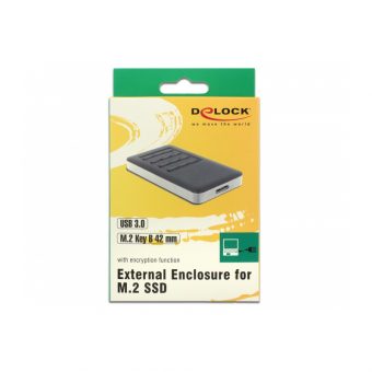 Delock External Enclosure M.2 Key B 42 mm SSD To USB 3.0 Type Micro-B Female With Encryption Function Black 42594 - Image 7