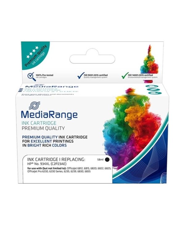 MediaRange Μελάνι Συμβατό για Εκτυπωτές HP (BLACK)(No 934XL) MRHP934BKXL